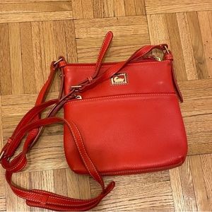 Dooney  & Bourke orange Red Leather Crossbody Bag